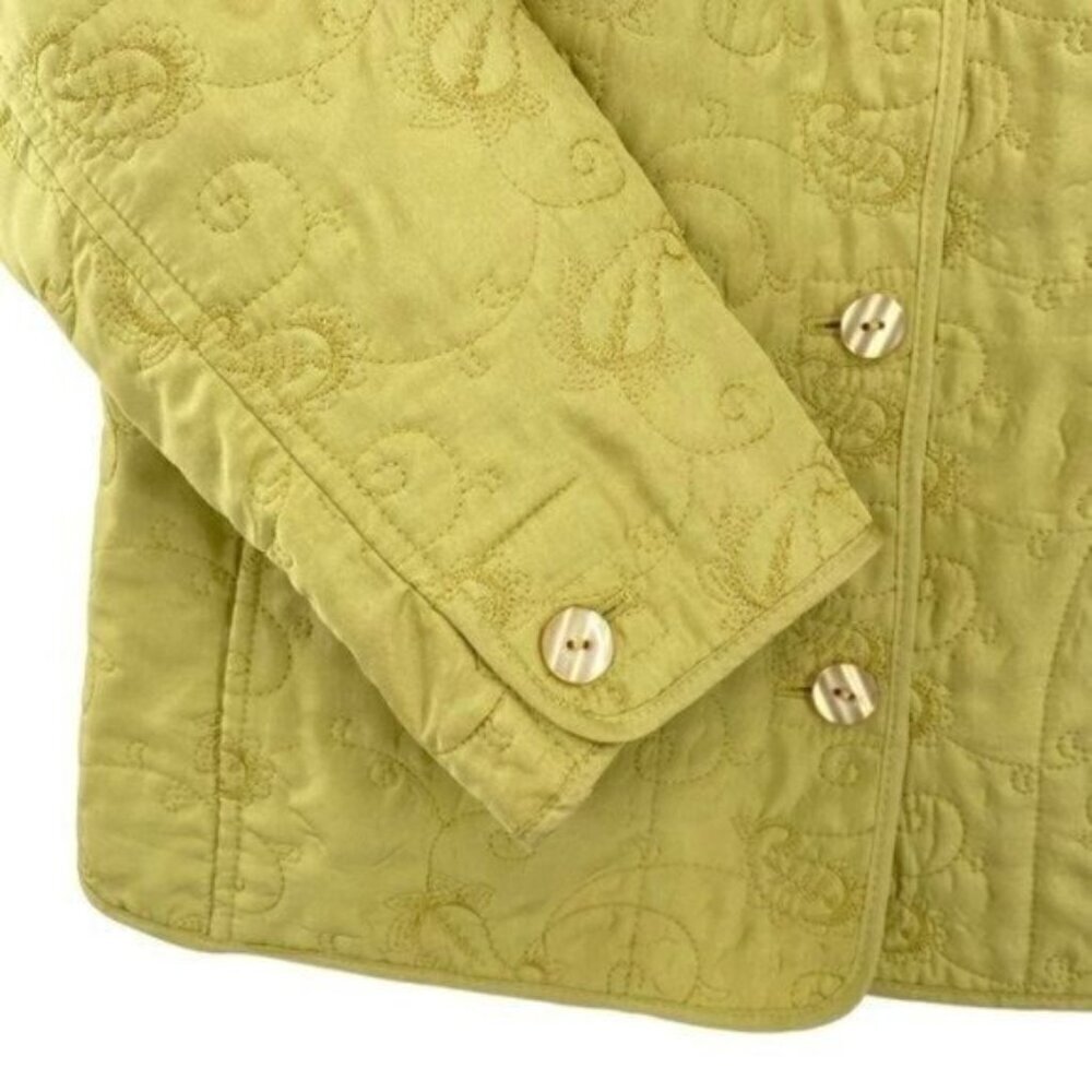 J. Jill Green Silk Embroidered Lightweight Jacket Coat - Picture 10 of 14